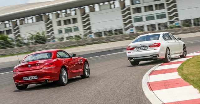 bmw z4 vs bmw 7 series track test 2