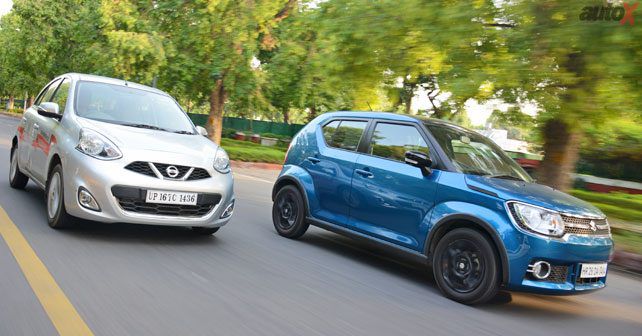 maruti ignis amt vs nissan micra automatic action