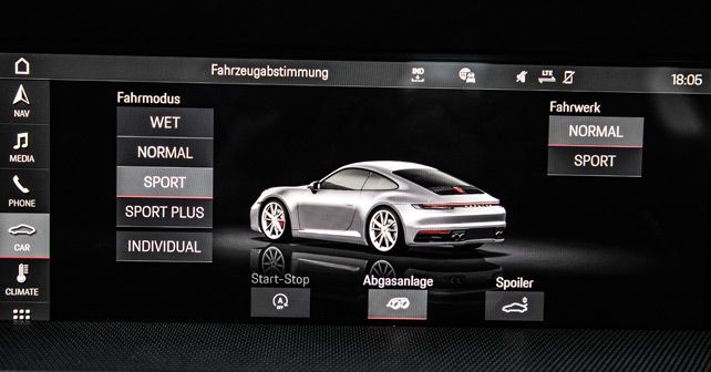 2019 Porsche 911 Infotainment Screen