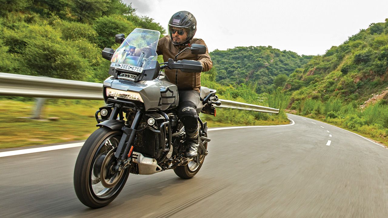 Harley Davidson Pan America 1250 Front Quarter On Road Motion Shot