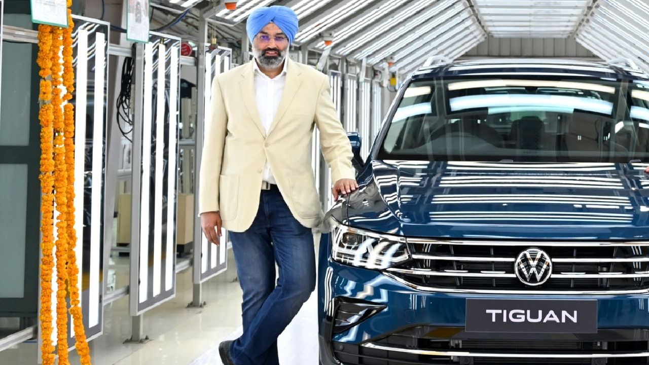 Gurupratap Boparai Alongside Volkwagen Tiguan Facelift