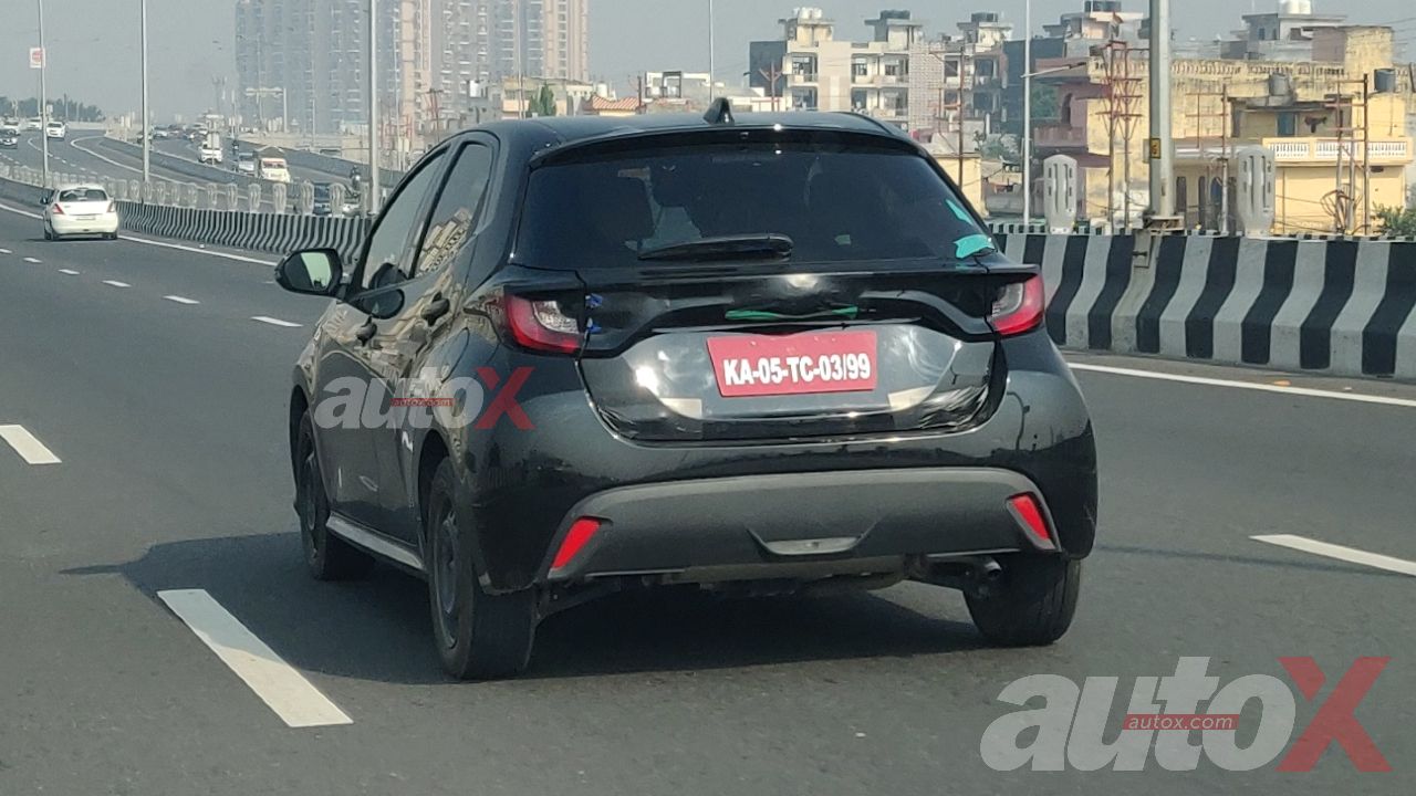 Toyota Yaris Hatchback Spy Shot Rear Three Quarter Motion