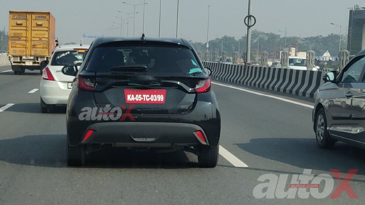 Toyota Yaris Hatchback Spy Shot Rear Shot Motion