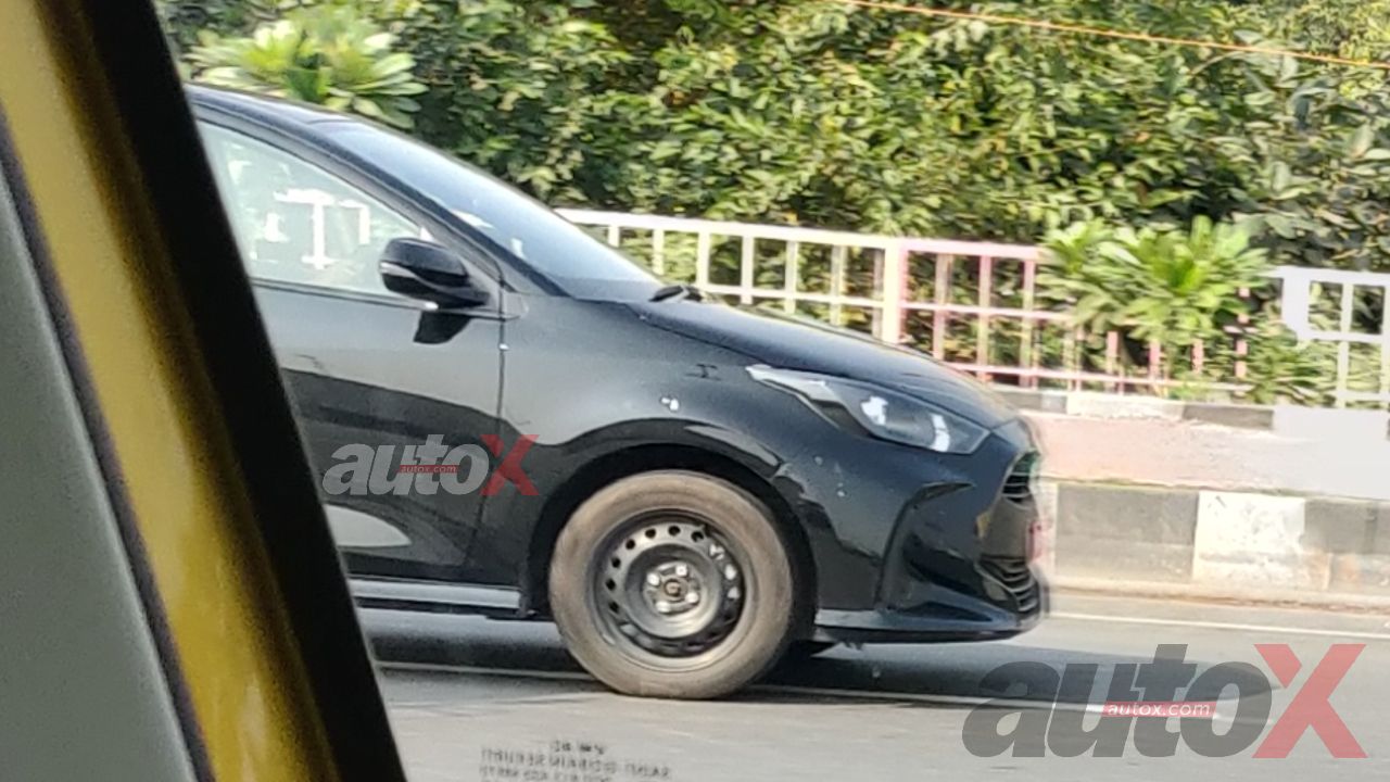 Toyota Yaris Hatchback Spy Shot Side Tracking Motion