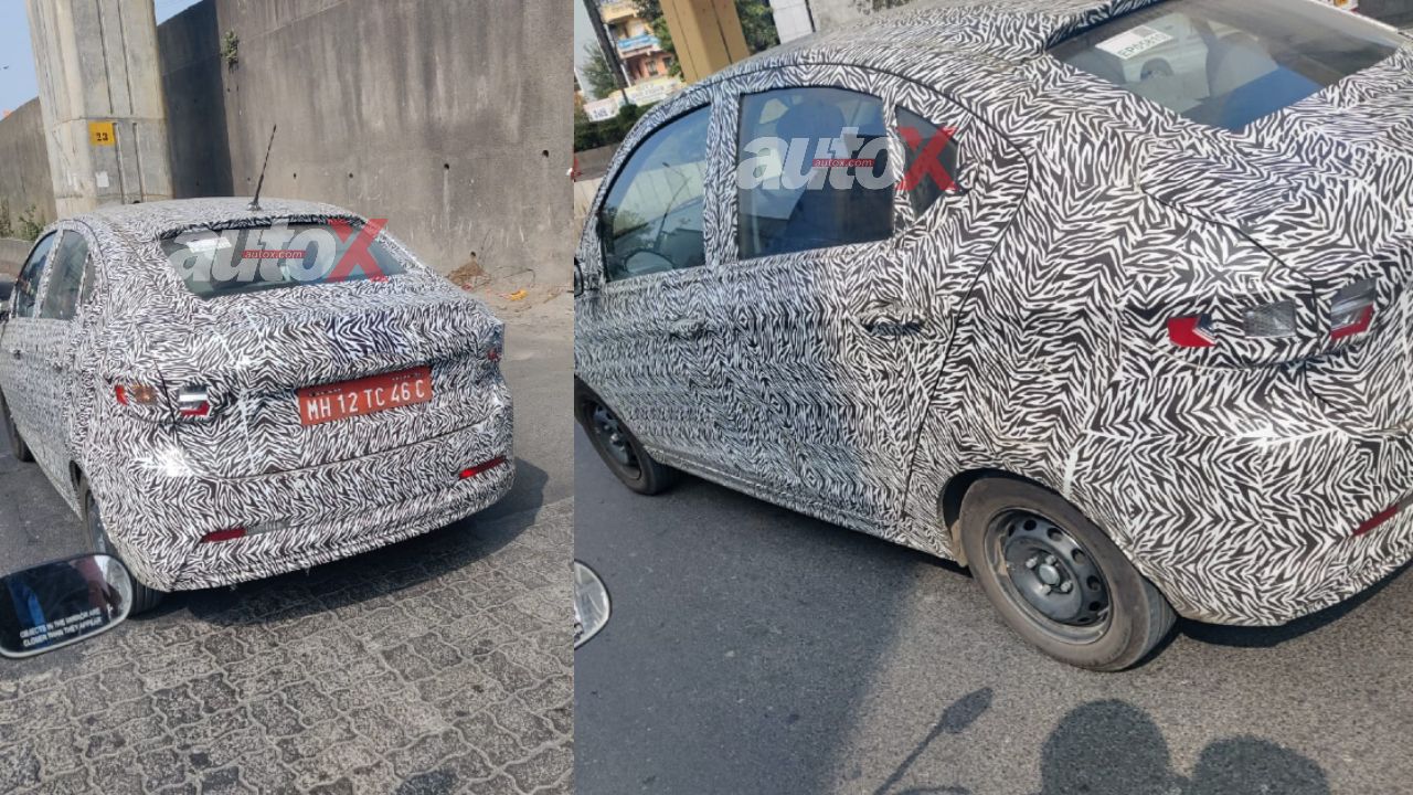 2022 Tata Tigor Spy Shots Rear Motion 1