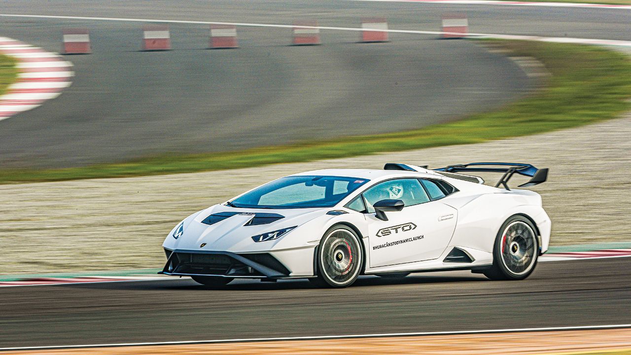 Lamborghini Huracan STO Track Shot Front Quarter