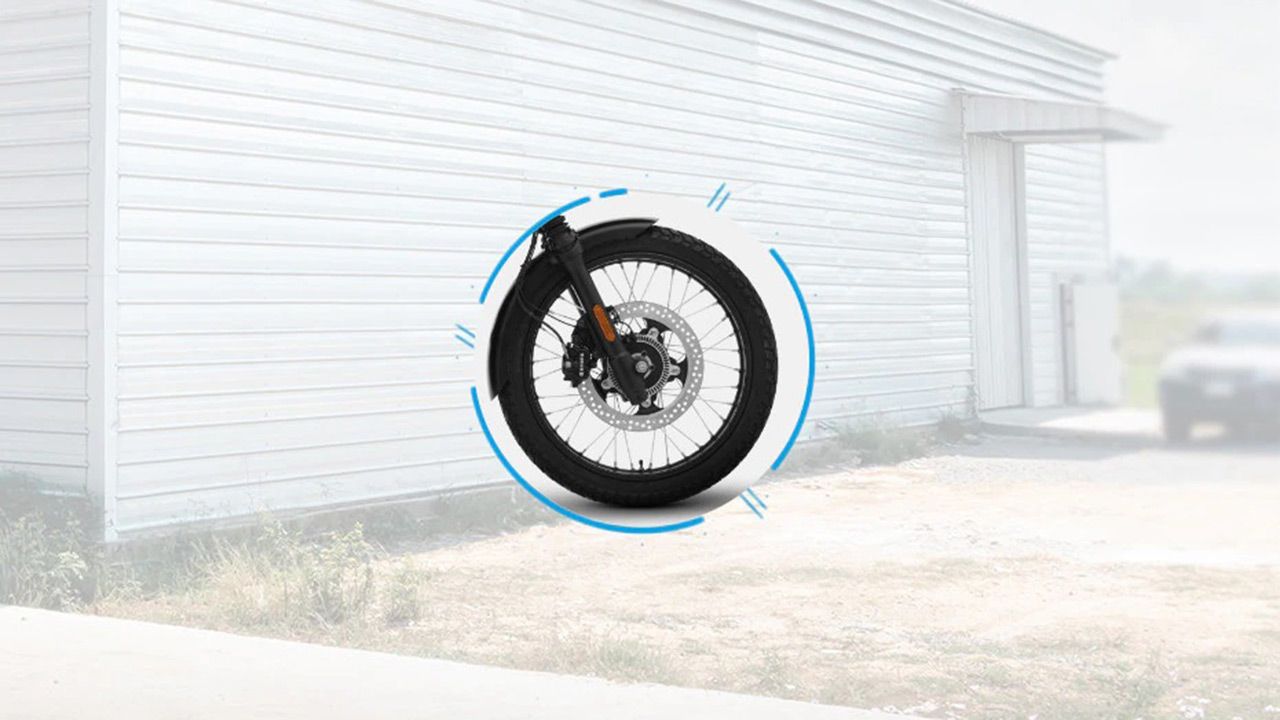 Yezdi Adventure Front Tyre View