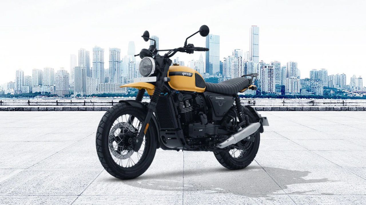 Yezdi Scrambler Left Front Three Quarter