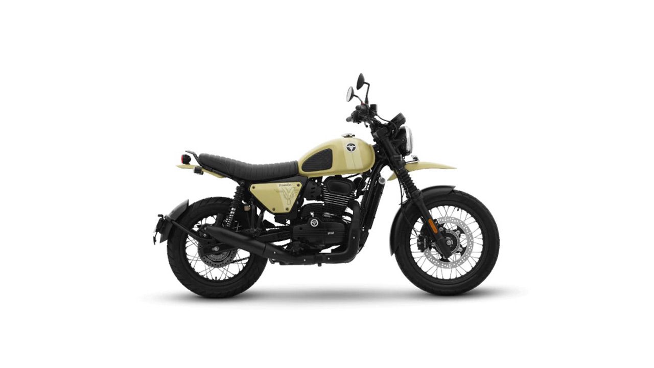 Yezdi Scrambler Right Side Outlaw Olive View