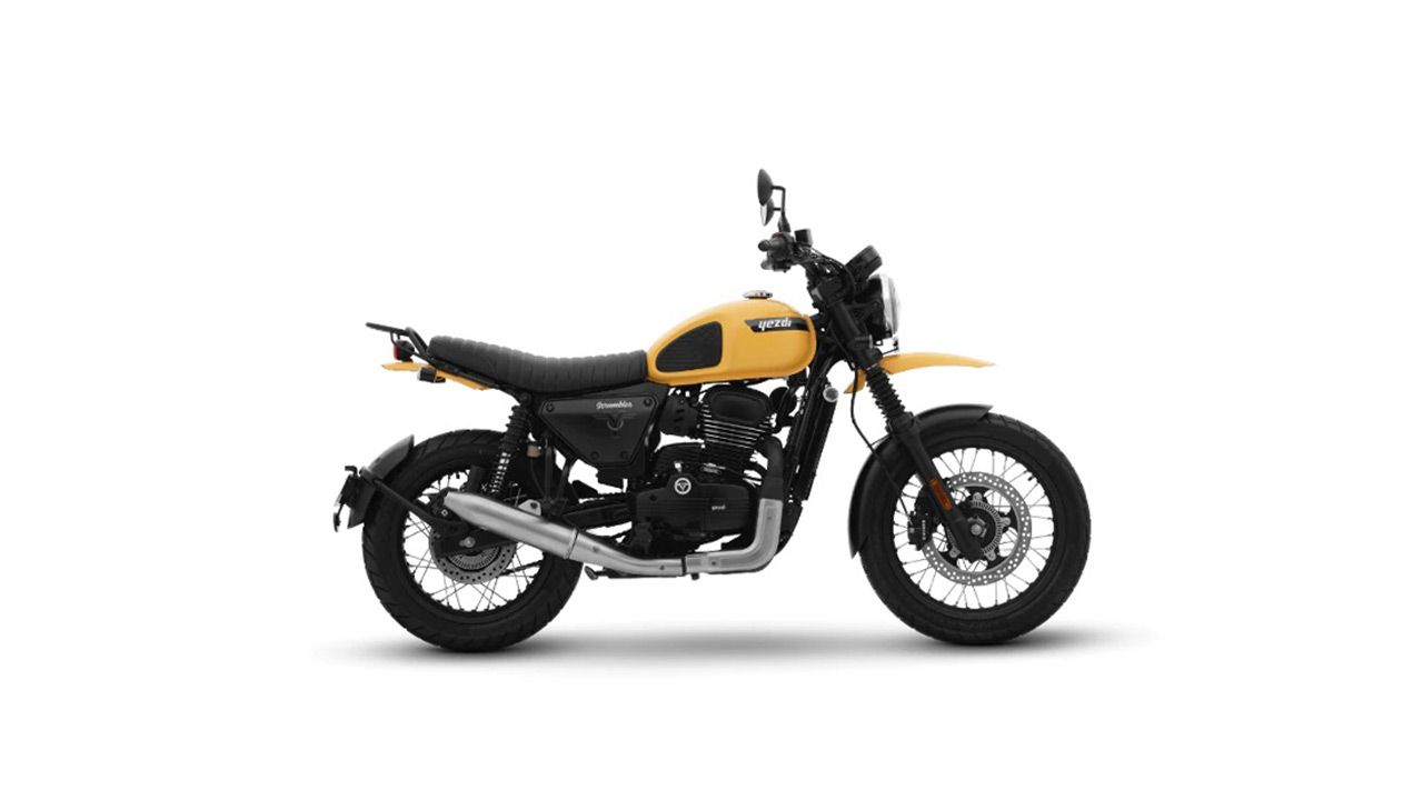 Yezdi Scrambler Right Side Yelling Yellow