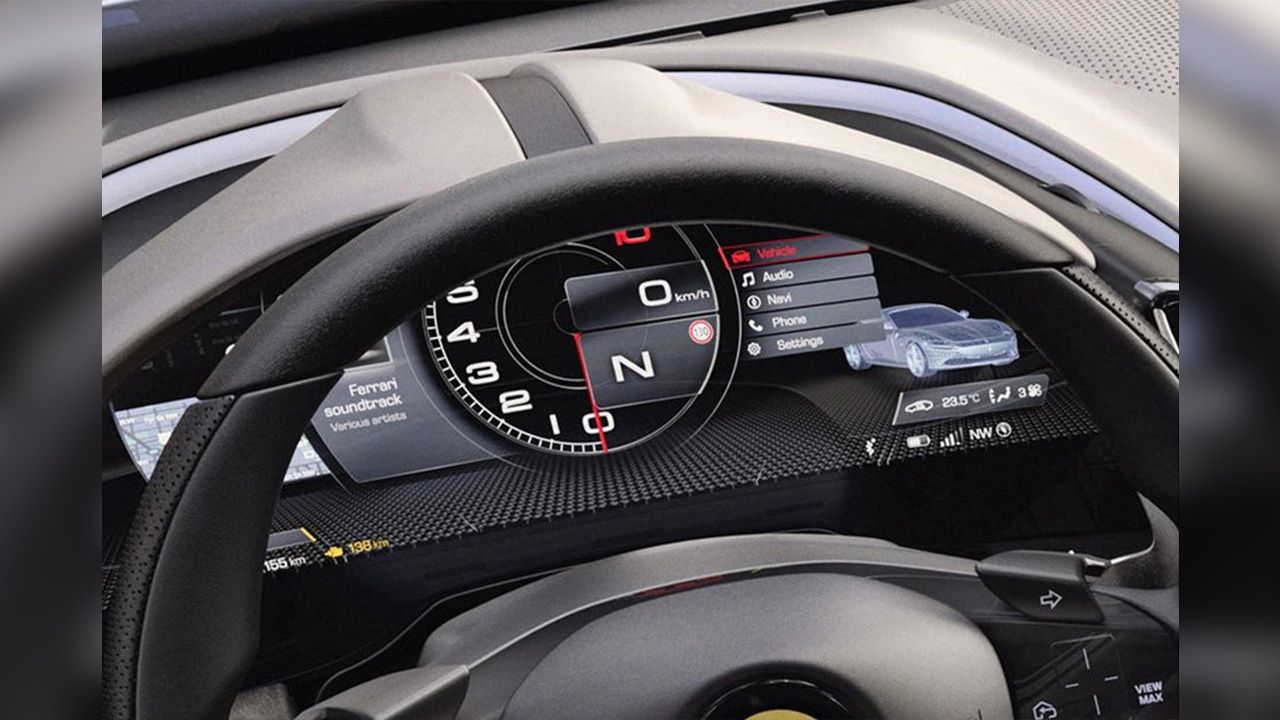 Ferrari Roma Instrumentation Console On Start Up