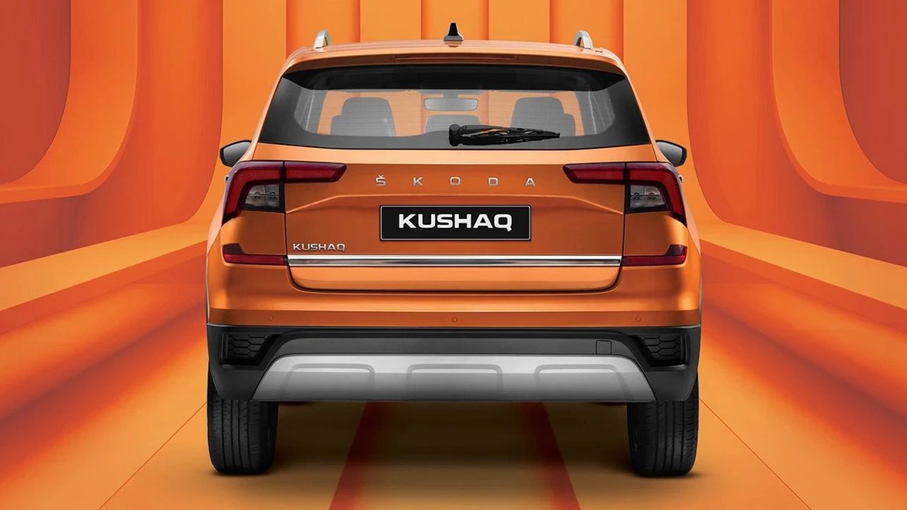 Skoda Kushaq Orange Rear Static