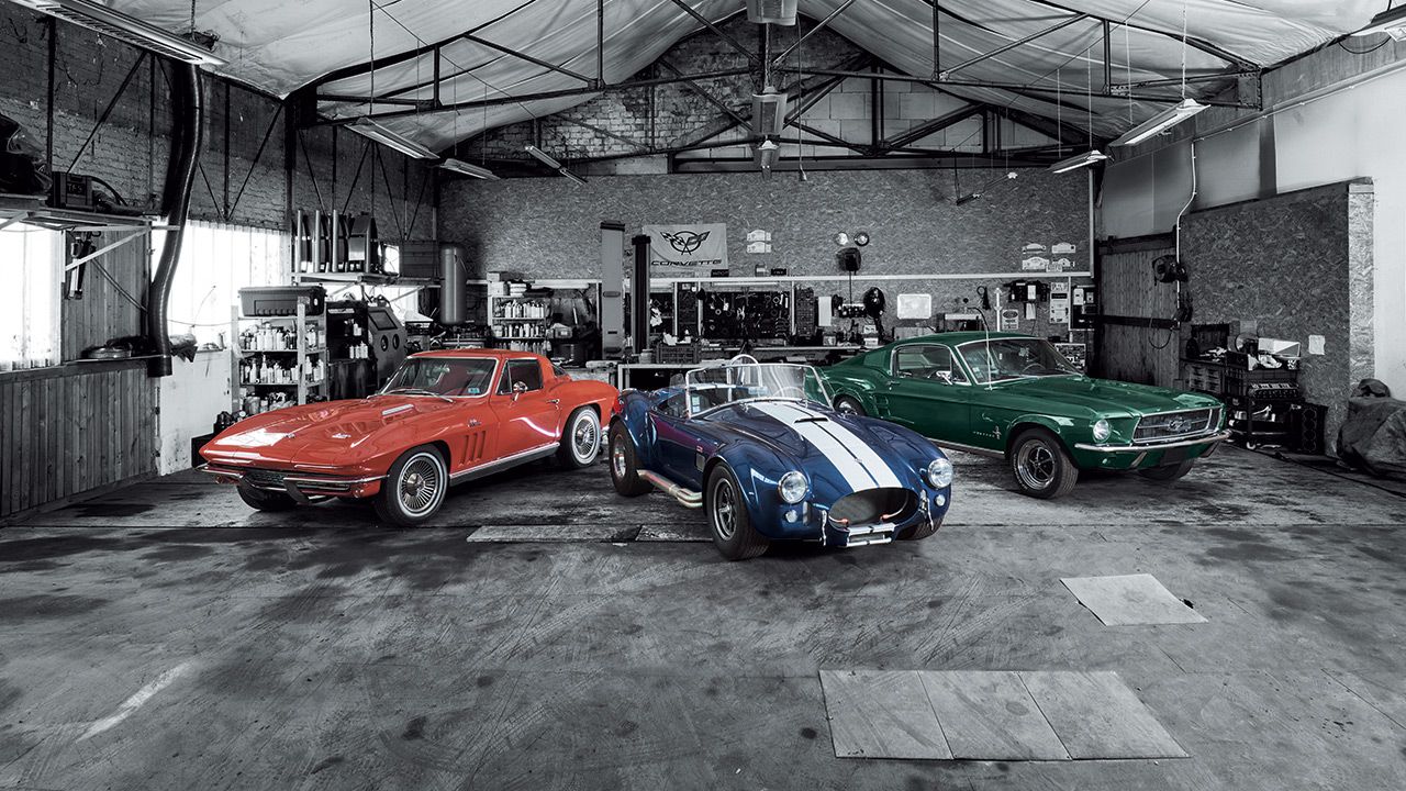 Three Icons Of The American Car Culture Chevrolet Corvette Shelby Cobra Ford Mustang