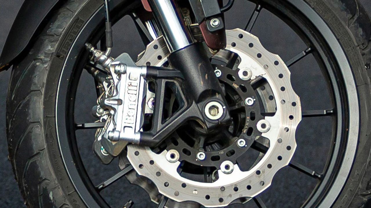 Benelli 502C Front Brake View