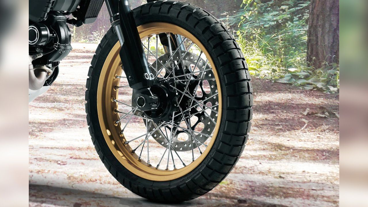 Ducati Scrambler Desert Sled Front Tyre View