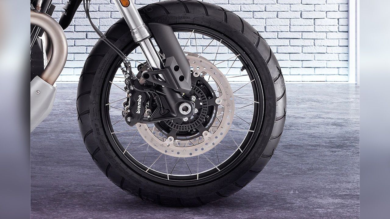 Moto Guzzi V85 TT Front Tyre View