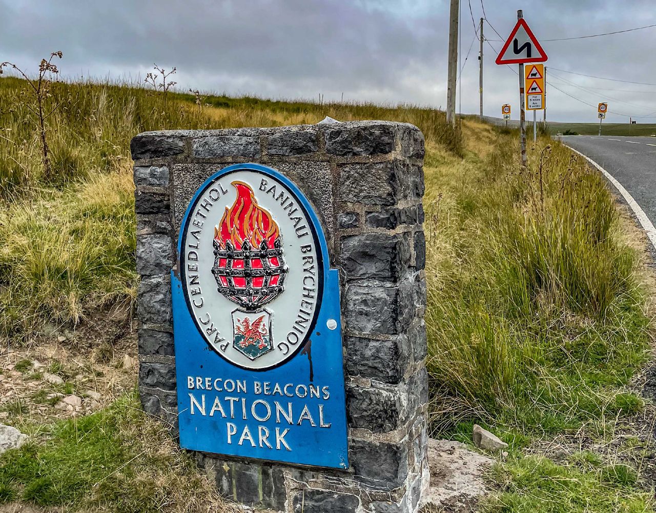 Porsche Macan GTS To Wales Brecon Beacons Park Sign