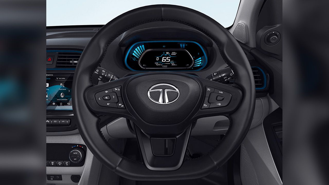 Tata Tiago EV Steering Close Up