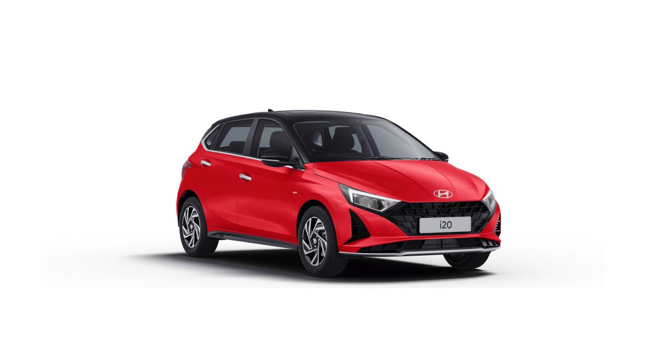 Hyundai I20 Fiery Red With Abyss Black