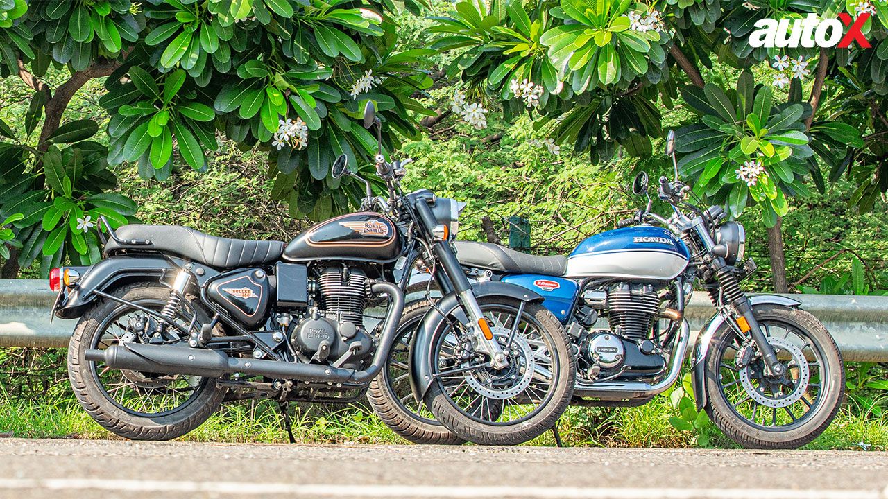 Honda Hness CB350 And Royal Enfield Bullet 350 Side View