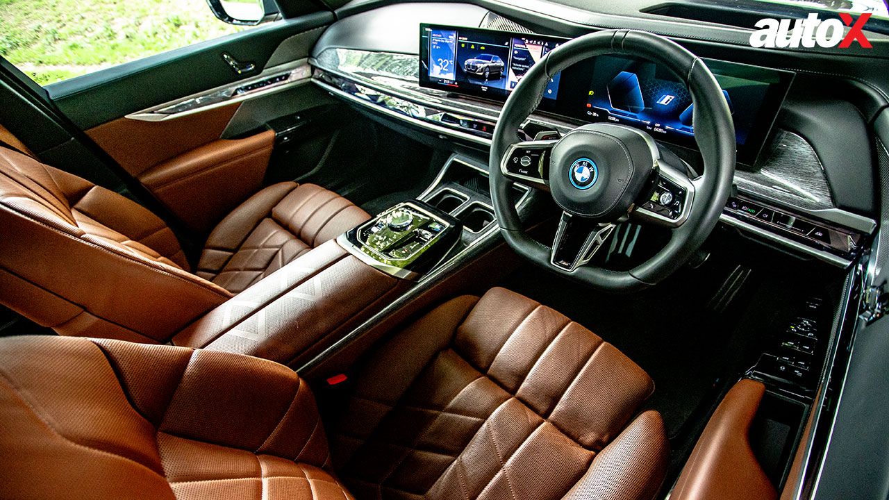 BMW I7 View Of Steering Console And Instrumentation