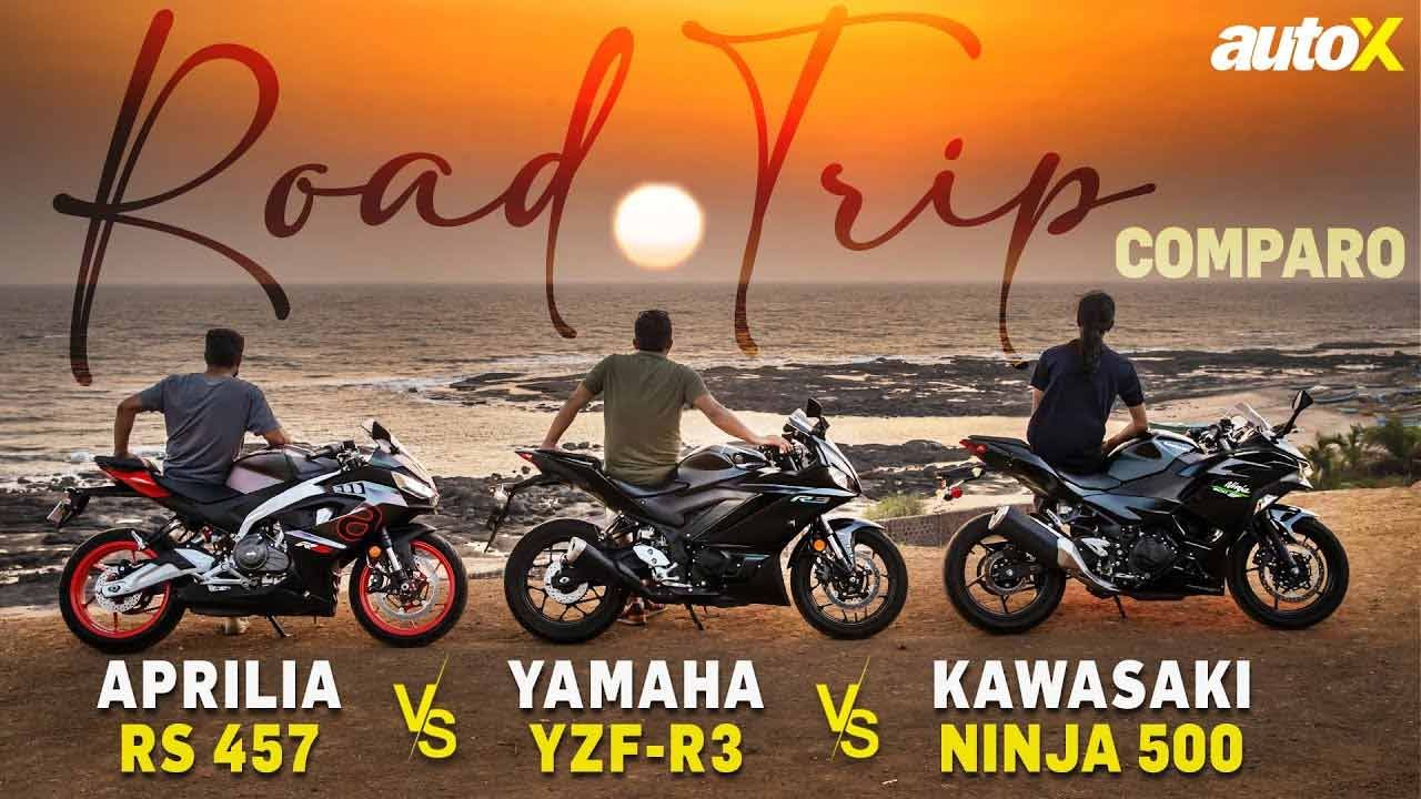 Aprilia RS 457 Vs Yamaha R3 Vs Kawasaki Ninja 500 300km Road Trip Comparison Test 2024 AutoX