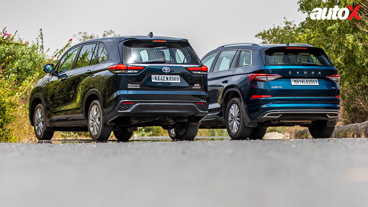 Rear View of Toyota Innova Hycross and Skoda Kodiaq