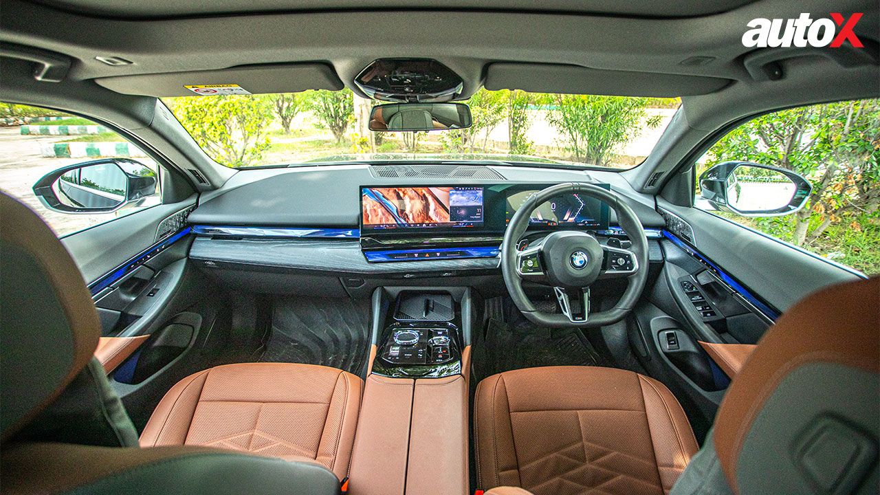 BMW 5 Series LWB View Of Steering Console And Instrumentation