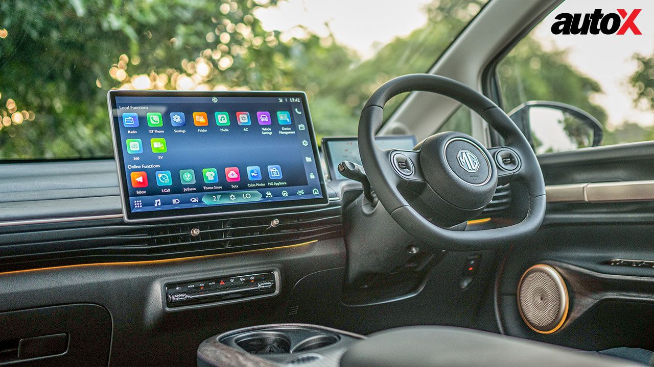 MG Windsor EV View Of Steering Console And Instrumentation