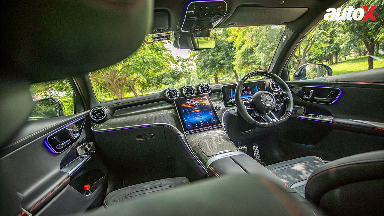 Mercedes Benz GLC43 Coupe View Of Steering Console And Instrumentation