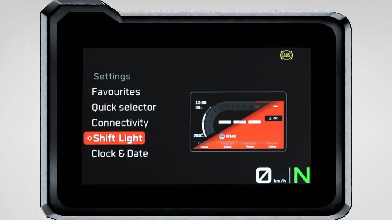 Updated KTM 200 Duke TFT Display