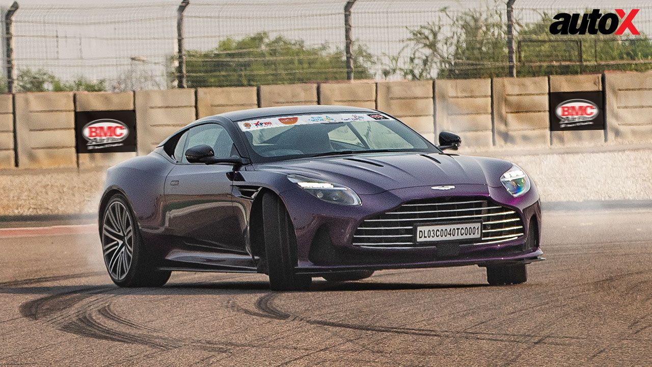 Purple Aston Martin DB12