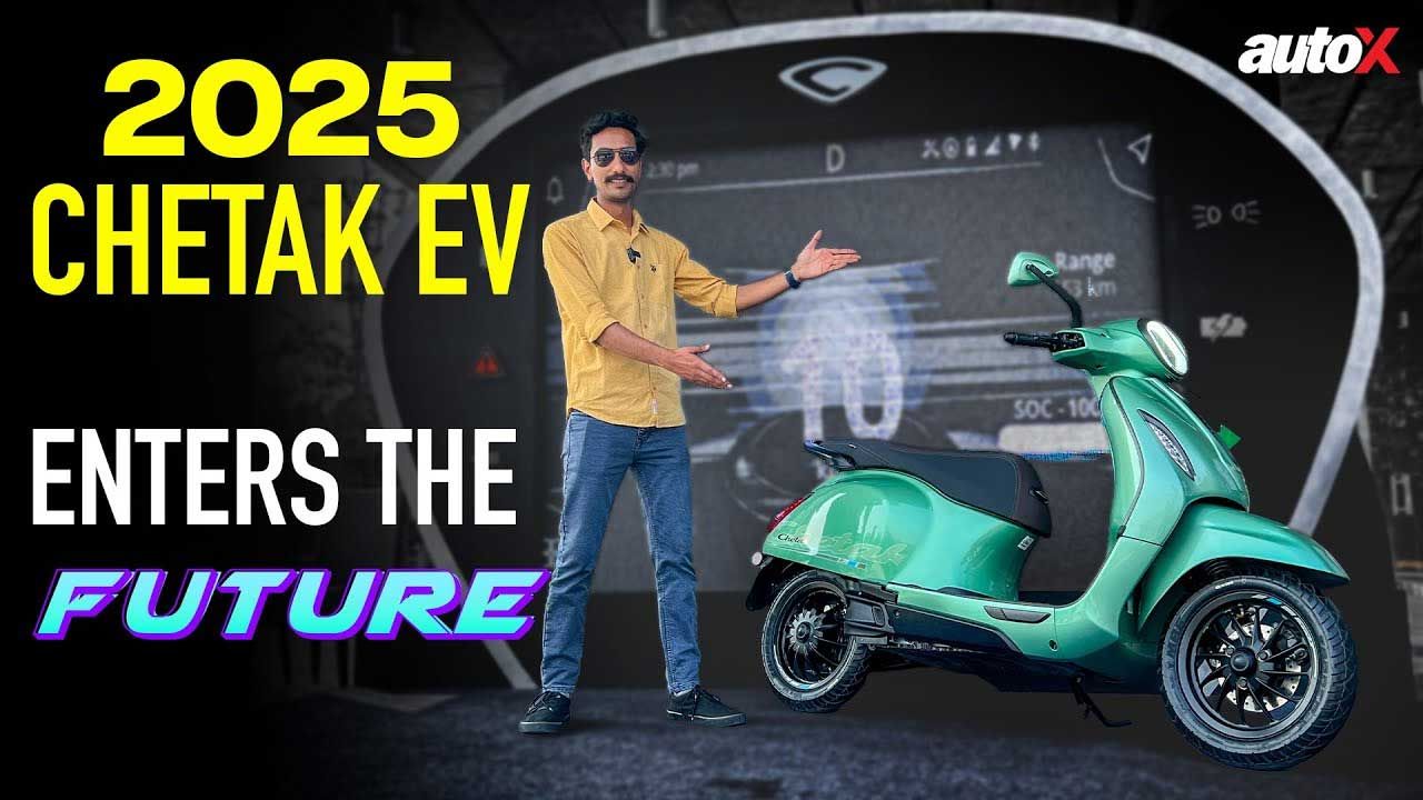 2025 Bajaj Chetak Electric Scooter Gets Touchscreen More Space First Look Details AutoX